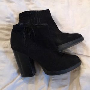 Black Suede Zara booties size 10